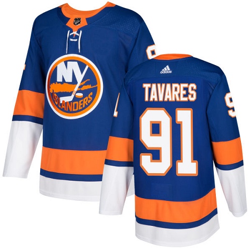 Adidas NEW York Islanders #91 John Tavares Royal Blue Home Authentic Stitched Youth NHL Jersey